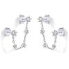imagePAVOI 14K Gold Plated Delicate CZ Chain Earrings for Women  Double Piercing Dangle Chain Studs  Cubic Zirconia EarscapesWhite Gold