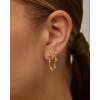 imagePAVOI 14K Gold Plated Delicate CZ Chain Earrings for Women  Double Piercing Dangle Chain Studs  Cubic Zirconia EarscapesYellow Gold