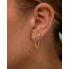 imagePAVOI 14K Gold Plated Delicate CZ Chain Earrings for Women  Double Piercing Dangle Chain Studs  Cubic Zirconia EarscapesYellow Gold