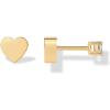 imagePAVOI 14K Gold Plated Double Sided Star and Heart Flat Back Stud Earrings for Women with Cubic Zirconia  Celestial Earring Screw Back PairHeart