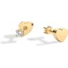 imagePAVOI 14K Gold Plated Double Sided Star and Heart Flat Back Stud Earrings for Women with Cubic Zirconia  Celestial Earring Screw Back PairHeart