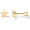 imagePAVOI 14K Gold Plated Double Sided Star and Heart Flat Back Stud Earrings for Women with Cubic Zirconia  Celestial Earring Screw Back PairStar