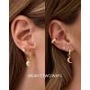 imagePAVOI 14K Gold Plated Double Sided Star and Heart Flat Back Stud Earrings for Women with Cubic Zirconia  Celestial Earring Screw Back PairStar