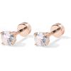 imagePAVOI 14K Gold Plated Solid 925 Sterling Silver Post Cubic Zirconia Stud Flat Back Earrings for Women  Cartilage Earring  Helix Piercing Jewelry  Small Stud Earrings for WomenRose Gold