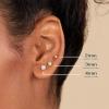 imagePAVOI 14K Gold Plated Solid 925 Sterling Silver Post Cubic Zirconia Stud Flat Back Earrings for Women  Cartilage Earring  Helix Piercing Jewelry  Small Stud Earrings for WomenWhite Gold