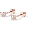 imagePAVOI 14K Gold Plated Solid 925 Sterling Silver Post Cubic Zirconia Stud Flat Back Earrings for Women  Cartilage Earring  Helix Piercing Jewelry  Small Stud Earrings for WomenRose Gold