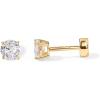 imagePAVOI 14K Gold Plated Solid 925 Sterling Silver Post Cubic Zirconia Stud Flat Back Earrings for Women  Cartilage Earring  Helix Piercing Jewelry  Small Stud Earrings for WomenYellow Gold