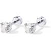 imagePAVOI 14K Gold Plated Solid 925 Sterling Silver Post Cubic Zirconia Stud Flat Back Earrings for Women  Cartilage Earring  Helix Piercing Jewelry  Small Stud Earrings for WomenWhite Gold