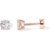 imagePAVOI 14K Gold Plated Solid 925 Sterling Silver Post Cubic Zirconia Stud Flat Back Earrings for Women  Cartilage Earring  Helix Piercing Jewelry  Small Stud Earrings for WomenRose Gold