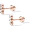 imagePAVOI 14K Gold Plated Solid 925 Sterling Silver Post Flat Back Stud Earrings for Women  Cartilage Helix Piercing  Cubic Zirconia EarringsRose Gold