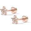 imagePAVOI 14K Gold Plated Solid 925 Sterling Silver Post Flat Back Stud Earrings for Women  Cartilage Helix Piercing  Cubic Zirconia EarringsRose Gold