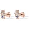imagePAVOI 14K Gold Plated Solid 925 Sterling Silver Post Flat Back Stud Earrings for Women  Cartilage Helix Piercing  Cubic Zirconia EarringsRose Gold