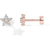 imagePAVOI 14K Gold Plated Solid 925 Sterling Silver Post Flat Back Stud Earrings for Women  Cartilage Helix Piercing  Cubic Zirconia EarringsRose Gold