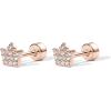 imagePAVOI 14K Gold Plated Solid 925 Sterling Silver Post Flat Back Stud Earrings for Women  Cartilage Helix Piercing  Cubic Zirconia EarringsRose Gold