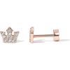 imagePAVOI 14K Gold Plated Solid 925 Sterling Silver Post Flat Back Stud Earrings for Women  Cartilage Helix Piercing  Cubic Zirconia EarringsRose Gold