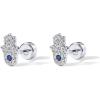 imagePAVOI 14K Gold Plated Solid 925 Sterling Silver Post Flat Back Stud Earrings for Women  Cartilage Helix Piercing  Cubic Zirconia EarringsWhite Gold