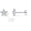 imagePAVOI 14K Gold Plated Solid 925 Sterling Silver Post Flat Back Stud Earrings for Women  Cartilage Helix Piercing  Cubic Zirconia EarringsWhite Gold