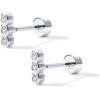 imagePAVOI 14K Gold Plated Solid 925 Sterling Silver Post Flat Back Stud Earrings for Women  Cartilage Helix Piercing  Cubic Zirconia EarringsWhite Gold