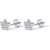 imagePAVOI 14K Gold Plated Solid 925 Sterling Silver Post Flat Back Stud Earrings for Women  Cartilage Helix Piercing  Cubic Zirconia EarringsWhite Gold