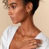 imagePAVOI 14K Gold Plated Solid 925 Sterling Silver Post Flat Back Stud Earrings for Women  Cartilage Helix Piercing  Cubic Zirconia EarringsWhite Gold