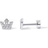 imagePAVOI 14K Gold Plated Solid 925 Sterling Silver Post Flat Back Stud Earrings for Women  Cartilage Helix Piercing  Cubic Zirconia EarringsWhite Gold