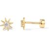 imagePAVOI 14K Gold Plated Solid 925 Sterling Silver Post Flat Back Stud Earrings for Women  Cartilage Helix Piercing  Cubic Zirconia EarringsYellow Gold