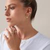 imagePAVOI 14K Gold Plated Solid 925 Sterling Silver Post Flat Back Stud Earrings for Women  Cartilage Helix Piercing  Cubic Zirconia EarringsYellow Gold