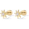 imagePAVOI 14K Gold Plated Solid 925 Sterling Silver Post Flat Back Stud Earrings for Women  Cartilage Helix Piercing  Cubic Zirconia EarringsYellow Gold