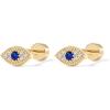 imagePAVOI 14K Gold Plated Solid 925 Sterling Silver Post Flat Back Stud Earrings for Women  Cartilage Helix Piercing  Cubic Zirconia EarringsYellow Gold