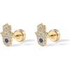 imagePAVOI 14K Gold Plated Solid 925 Sterling Silver Post Flat Back Stud Earrings for Women  Cartilage Helix Piercing  Cubic Zirconia EarringsYellow Gold