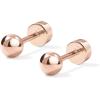 imagePAVOI 14K Gold Plated Solid 925 Sterling Silver Posts Dainty Ball Stud Flatback Earrings for Women  Cartilage Helix Piercing Jewelry  Small Screwbacks Stud Earrings for WomenRose Gold