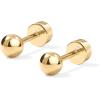 imagePAVOI 14K Gold Plated Solid 925 Sterling Silver Posts Dainty Ball Stud Flatback Earrings for Women  Cartilage Helix Piercing Jewelry  Small Screwbacks Stud Earrings for WomenYellow Gold