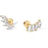 imagePAVOI 14K Gold Plated Sterling Silver Post Navette CZ Crawler Flat Back Earrings for Women  Small Cartilage Cubic Zirconia Stud Earring  Helix Piercing JewelryYellow Gold