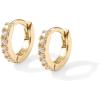 imagePAVOI 14K Gold Plated Sterling Silver Posts Cubic Zirconia Mini Huggie Earrings for Women  Tiny Cartilage Helix Huggie Hoop EarringsCubic Zirconia