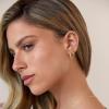 imagePAVOI 14K Gold Plated Sterling Silver Posts Cubic Zirconia Mini Huggie Earrings for Women  Tiny Cartilage Helix Huggie Hoop EarringsCubic Zirconia