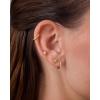 imagePAVOI 14K Gold Plated Sterling Silver Posts Cubic Zirconia Mini Huggie Earrings for Women  Tiny Cartilage Helix Huggie Hoop EarringsPlain