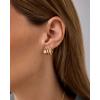 imagePAVOI 14K Gold Plated Sterling Silver Posts Cubic Zirconia Segment Triple Hoop Earrings for Women  Statement Triple Hoop Stud EarringsYellow Gold