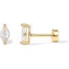 imagePAVOI 14K Gold Plated Sterling Silver Posts Dainty Mini MultiShape Flat Back Stud Earring Pack for Women  Helix Cartilage Piercing JewelryMarquise