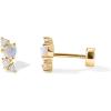 imagePAVOI 14K Gold Plated Sterling Silver Posts Dainty Mini MultiShape Flat Back Stud Earring Pack for Women  Helix Cartilage Piercing JewelryOpal