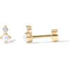 imagePAVOI 14K Gold Plated Sterling Silver Posts Dainty Mini MultiShape Flat Back Stud Earring Pack for Women  Helix Cartilage Piercing JewelryPearl