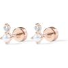 imagePAVOI 14K Gold Plated Sterling Silver Posts Dainty Mini MultiShape Flat Back Stud Earring Pack for Women  Helix Cartilage Piercing JewelryPearl