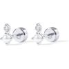 imagePAVOI 14K Gold Plated Sterling Silver Posts Dainty Mini MultiShape Flat Back Stud Earring Pack for Women  Helix Cartilage Piercing JewelryPearl