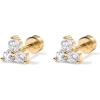 imagePAVOI 14K Gold Plated Sterling Silver Posts Dainty Mini MultiShape Flat Back Stud Earring Pack for Women  Helix Cartilage Piercing JewelryTrinity