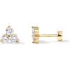 imagePAVOI 14K Gold Plated Sterling Silver Posts Dainty Mini MultiShape Flat Back Stud Earring Pack for Women  Helix Cartilage Piercing JewelryTrinity