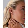 imagePAVOI 14K Gold Plated Sterling Silver Posts Dainty Stud and Dangle Chain Earring Pack for Women  Set of 3 Cubic Zirconia EarringsWhite Gold