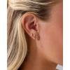 imagePAVOI 14K Gold Plated Sterling Silver Posts Dainty Stud and Dangle Chain Earring Pack for Women  Set of 3 Cubic Zirconia EarringsYellow Gold