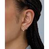 imagePAVOI 14K Gold Plated Sterling Silver Posts Double Half Huggie Earring Jacket Pack for Women  Gold Statement Loop Hoop Earring Set  Heart Ball Cubic Zirconia Screwback StudsHeart