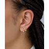imagePAVOI 14K Gold Plated Sterling Silver Posts Double Half Huggie Earring Jacket Pack for Women  Gold Statement Loop Hoop Earring Set  Heart Ball Cubic Zirconia Screwback StudsCubic Zirconia