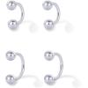 imagePAVOI 14K Gold Plated Sterling Silver Posts Double Half Huggie Earring Jacket Pack for Women  Gold Statement Loop Hoop Earring Set  Heart Ball Cubic Zirconia Screwback StudsBall
