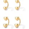 imagePAVOI 14K Gold Plated Sterling Silver Posts Double Half Huggie Earring Jacket Pack for Women  Gold Statement Loop Hoop Earring Set  Heart Ball Cubic Zirconia Screwback StudsHeart